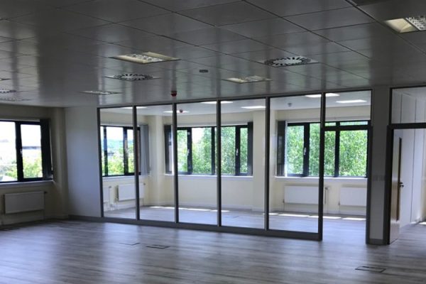 Full height windows as partitions in Edinburgh office fit out