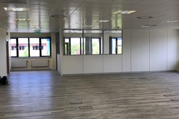 Partitioned office wall in Edinburgh office fit out