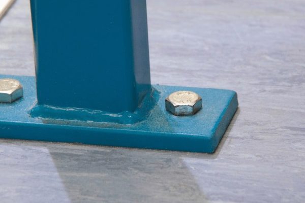Banister heavy duty metal fixing to mezzanine floor