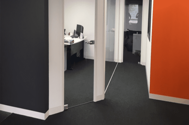 Ringwood office refurbishment with glass door and painted colour partitioned walls