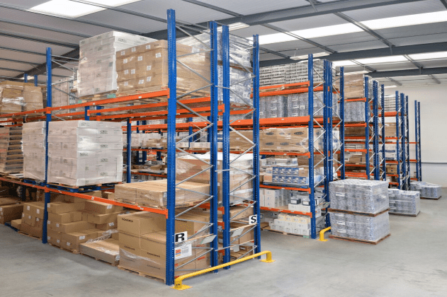Metal racking with stock on in Ringwood fit out