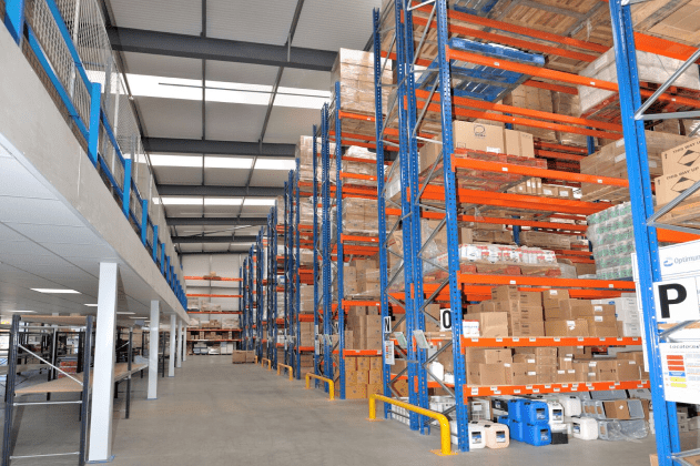 Metal racking and mezzanine floor in Ringwood