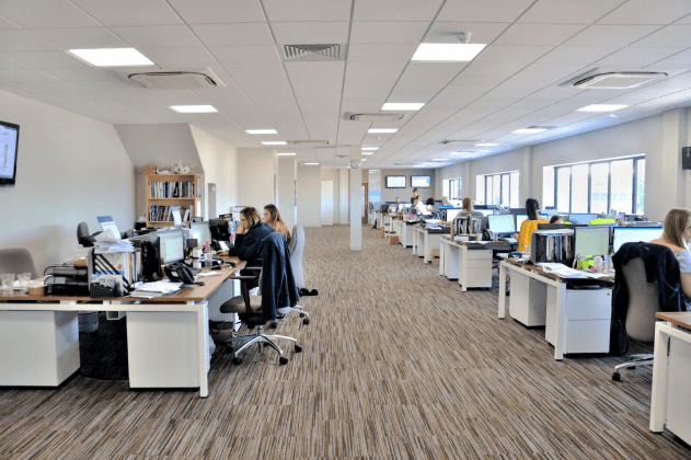 Office open plan with desk modules