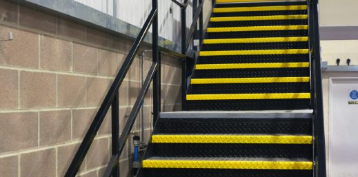 Metal gripped staircase