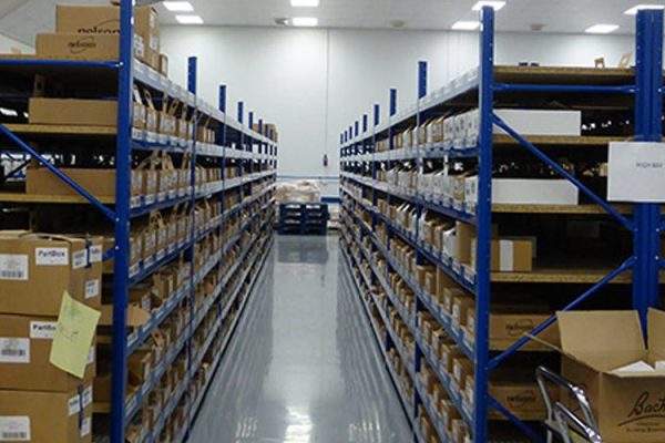Stock on metal racking